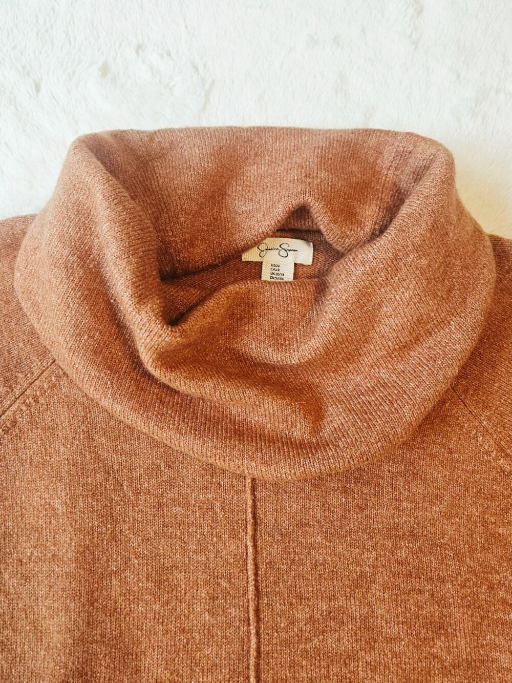 Jessica Simpson Women's Plus Size 3X Sweater Pullower Oversize Cowl Neck Copper - Picture 2 of 4